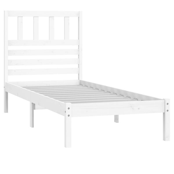 vidaXL Estructura de cama sin colch&oacute;n madera maciza blanca 75x190 cm