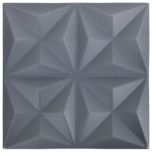 vidaXL Paneles de pared 3D 12 unidades gris origami 3 m&sup2; 50x50 cm