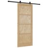 vidaXL Puerta Corredera Natural y negro 86 x 211 cm