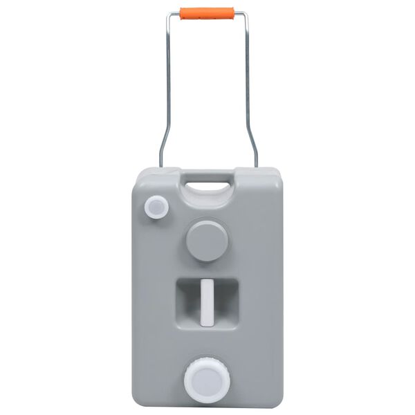vidaXL Dep&oacute;sito de agua con ruedas para camping gris 25 L