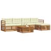 vidaXL Conjunto de sof&aacute;s de exterior con coj&iacute;n 6 pcs Natural y Crema