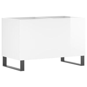 vidaXL Mueble discos madera contrachapada blanco brillo 74,5x38x48 cm