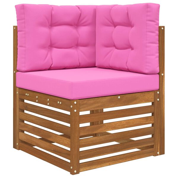 vidaXL Coj&iacute;n para sof&aacute; de exterior 3 pcs Rosa Poli&eacute;ster