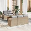 vidaXL Conjunto de sof&aacute;s de jard&iacute;n 6 pcs Beige rat&aacute;n sint&eacute;tico