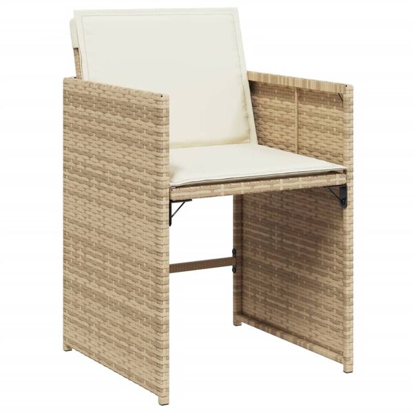 vidaXL Set comedor de jard&iacute;n con cojines 13 pzas rat&aacute;n sint&eacute;tico beige