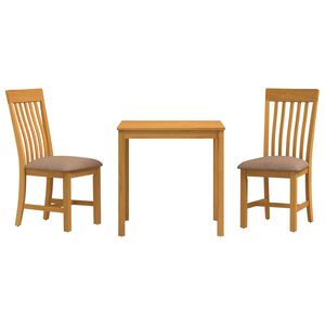 vidaXL Conjunto de comedor 3 uds. Gris Madera de Roble S&oacute;lido