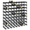 vidaXL Botellero para 72 botellas madera maciza de pino negro