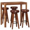 vidaXL Conjunto de bar 5 pzas madera maciza 115x56x107 cm
