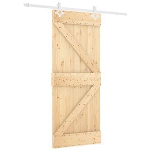 vidaXL Puerta Corredera Natural y Blanco 80 x 210 cm