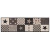 vidaXL Alfombra de cocina Estrellas grises 150 x 45 cm 100% Poliamida