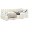 vidaXL Estructura de Cama Esquina con Colch&oacute;n 2 uds. Crema Terciopelo