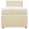 vidaXL Cama box spring con colch&oacute;n tela color crema 90x200 cm