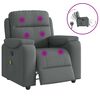 vidaXL Sill&oacute;n reclinable de masaje con tapicer&iacute;a gris oscuro