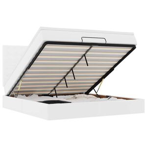 vidaXL Estructura cama otomana colch&oacute;n cuero sint&eacute;tico blanco