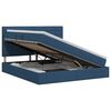 vidaXL Cama con almacenamiento y colch&oacute;n Azul 180 x 200 cm tela