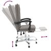 vidaXL Silla de oficina reclinable de tela gris taupé