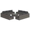 vidaXL Set de muebles de jard&iacute;n 13 pzas y cojines rat&aacute;n sint&eacute;tico gris