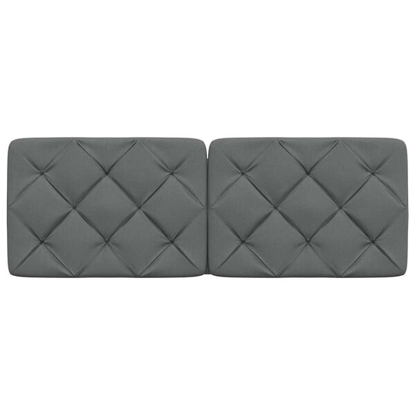 vidaXL Cabecero de cama acolchado tela gris oscuro 120 cm