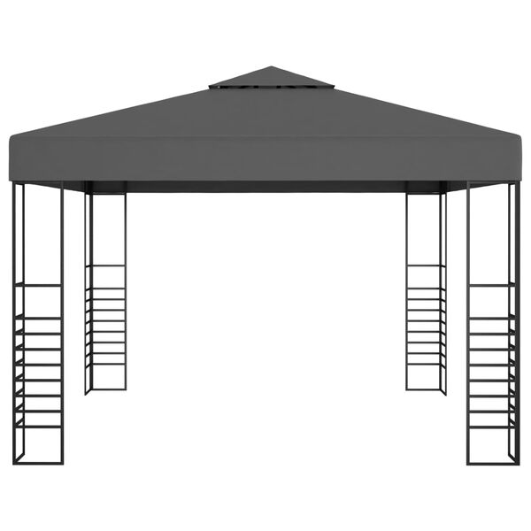 vidaXL Carpa cenador de jard&iacute;n gris antracita 3x3 m