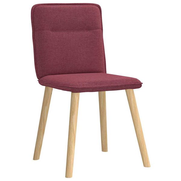 vidaXL Sillas de comedor 4 unidades tela rojo tinto