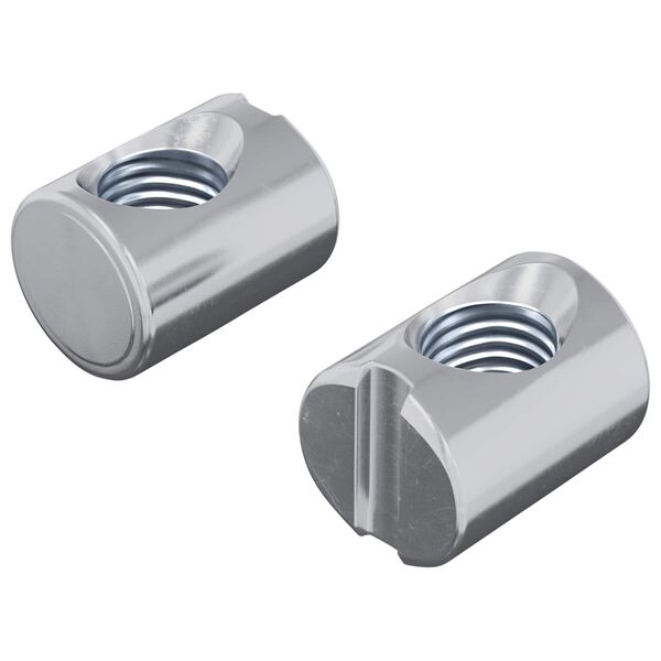 vidaXL Tuercas de barril 2 pcs Plateado M6 x 13 mm Metal
