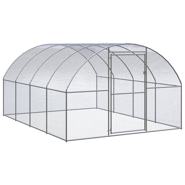 vidaXL Gallinero de exterior de acero galvanizado 3x4x2 m