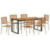 vidaXL Conjunto de Comedor de Jard&iacute;n 7 pcs Beige y Marr&oacute;n