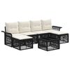 vidaXL Conjunto de sof&aacute;s de jard&iacute;n 7 pcs Negro rat&aacute;n sint&eacute;tico