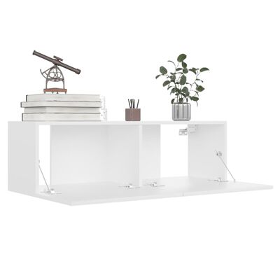 vidaXL Muebles de TV 4 uds madera de ingeniería blanco 100x30x30 cm