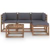 vidaXL Juego de muebles de jard&iacute;n 5 piezas con cojines antracita