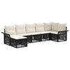 vidaXL Conjunto de sof&aacute;s de jard&iacute;n 7 uds. 7 plaza Negro