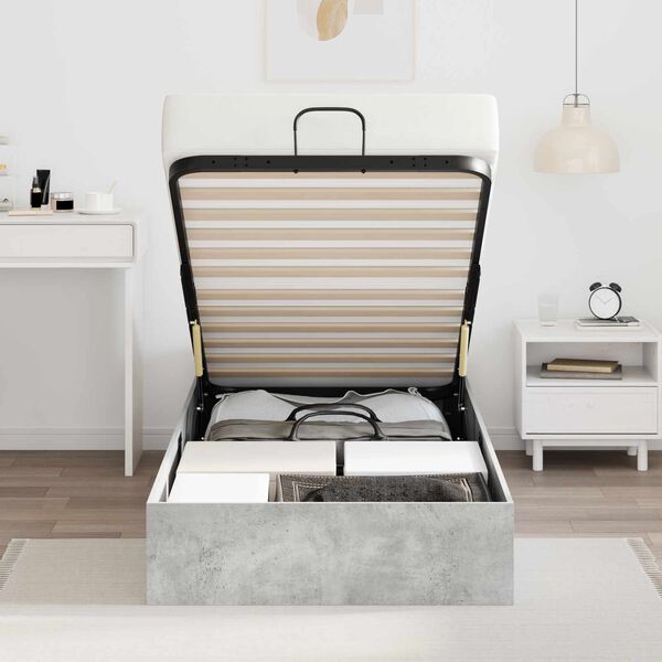 vidaXL Estructura de Cama Ottoman Gris Concreto 100 x 200 cm