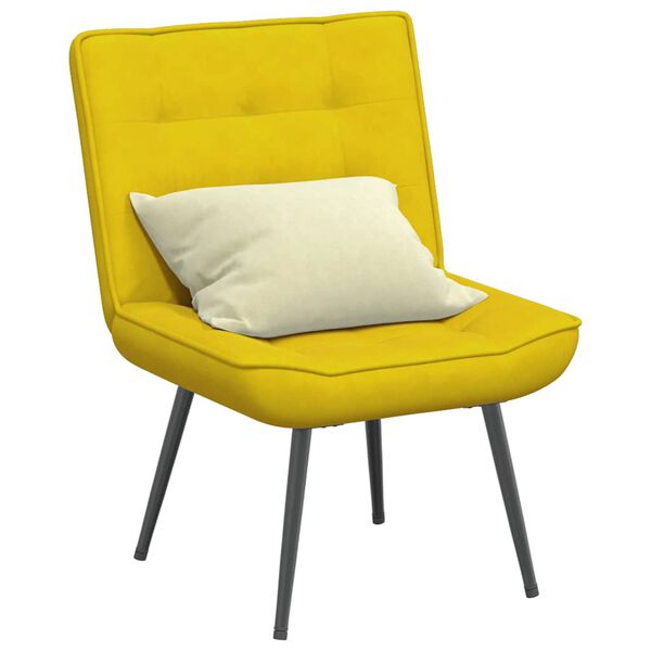vidaXL Sill&oacute;n de relax terciopelo amarillo 64x74x84 cm
