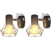 vidaXL Apliques bombilla filamento LED estilo industrial 2 uds negro