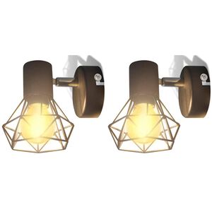 vidaXL Apliques bombilla filamento LED estilo industrial 2 uds negro