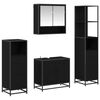vidaXL Juego de muebles de ba&ntilde;o 4 uds. Roble Negro 65 x 33 x 60 cm