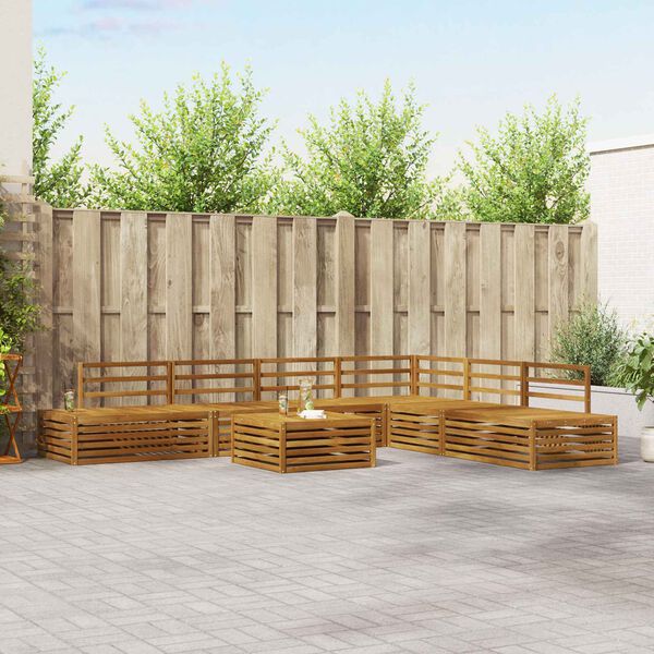 vidaXL Conjunto de sof&aacute;s de exterior 7 Pieza Natural