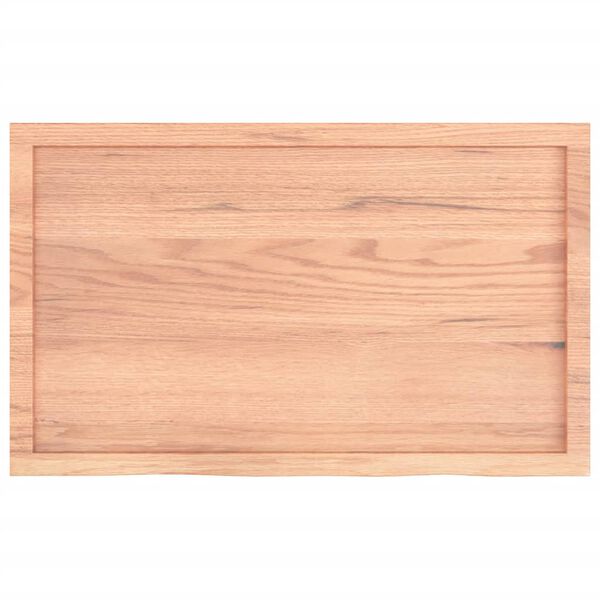 vidaXL Encimera baño madera maciza tratada marrón claro 100x60x(2-6)cm