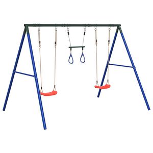 vidaXL Juego de columpios de exterior con columpios y trapecio