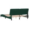 vidaXL Estructura de cama con LED sin colch&oacute;n terciopelo verde oscuro 160x200cm