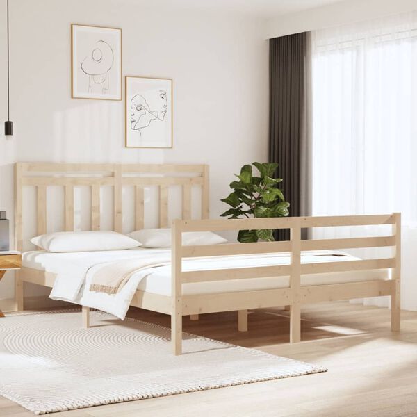 vidaXL Estructura de cama madera maciza 150x200 cm