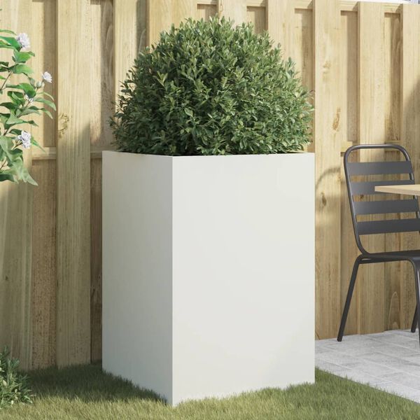 vidaXL Jardinera acero blanco 52x48x75 cm