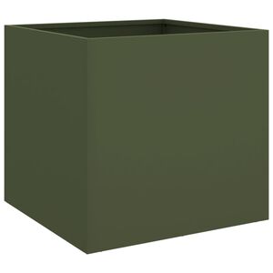 vidaXL Jardinera acero verde oliva 42x40x39 cm