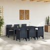 vidaXL Conjunto de Comedor de Jardín 7 pcs Antracita Ratan Polt
