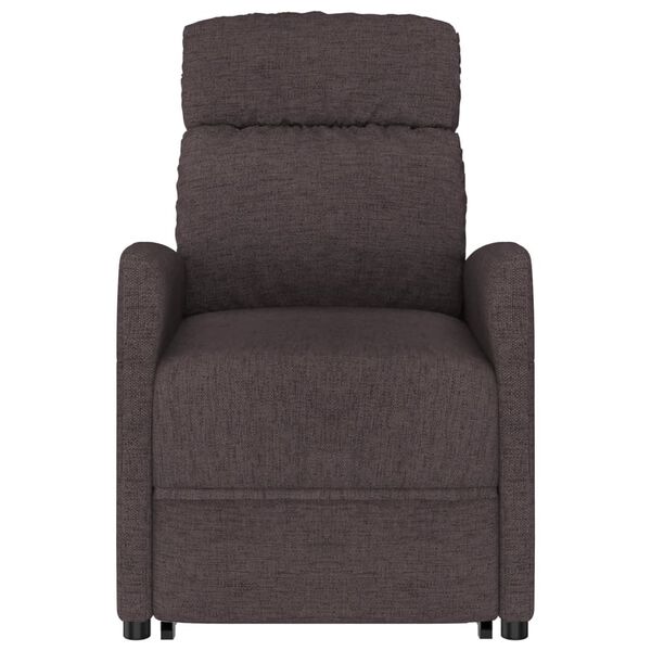 vidaXL Sillón elevable tela marrón oscuro
