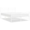 vidaXL Estructura cama sin colch&oacute;n con estribo metal blanco 140x190 cm
