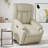 vidaXL Sill&oacute;n reclinable elevable cuero artificial color crema
