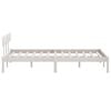 vidaXL Estructura de cama sin colch&oacute;n madera maciza blanco 140x190 cm