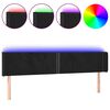 vidaXL Cabecero con LED de terciopelo negro 183x16x78/88 cm