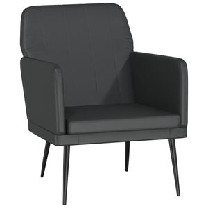 vidaXL Sill&oacute;n de cuero sint&eacute;tico negro 61x78x80 cm